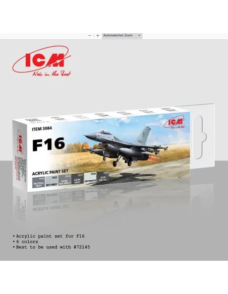 Acrylic paint set for F16 - ICM 3084
