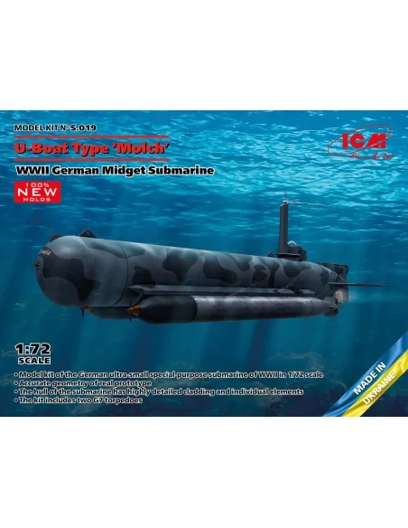 U-Boat Type Molch, WWII German Midget Submarine (100% new molds), 1...