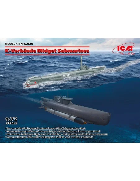 K-Verbände Midget Submarines ('Seehund' and 'Molch'), 1/72 - ICM S.020