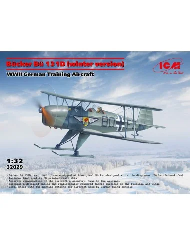 Bücker Bü 131D (winter version), WWII German Training Aircraft, 1/3...