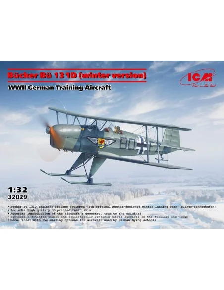 Bücker Bü 131D (winter version), WWII German Training Aircraft, 1/3...