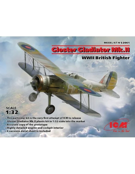 Gloster Gladiator Mk.II, WWII British Fighter, 1/32 - ICM 32041