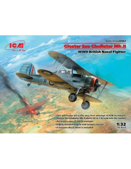 Gloster Sea Gladiator Mk.II, WWII British Naval Fighter, 1/32 - ICM...