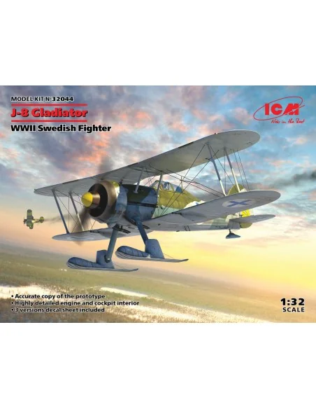 [NO_DESC] J-8 Gladiator, WWII Swedish Fighter, 1/32 - ICM 32044