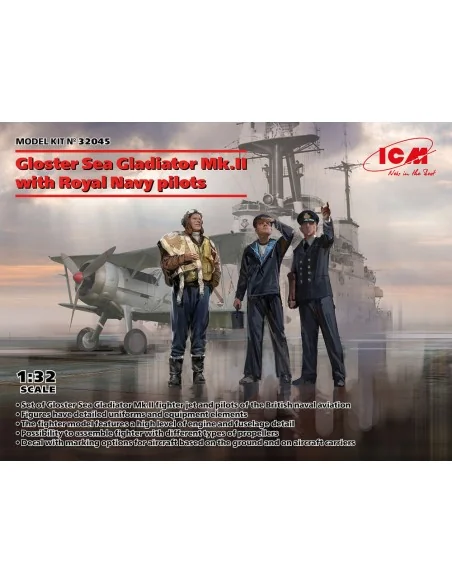 Gloster Sea Gladiator Mk.II with Royal Navy pilots, 1/32 - ICM 32045