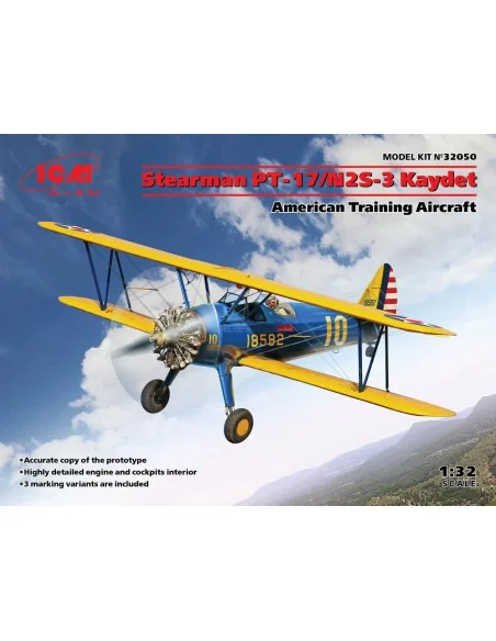 Stearman PT-17/N2S-3 Kaydet, American Training Aircraft, 1/32 - ICM...