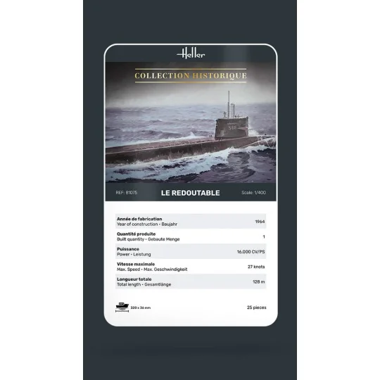 U-Boot S/M Redoutable, 1/400 - Heller 81075 U-Boot S/M Redoutable, 1/400 - Heller 81075