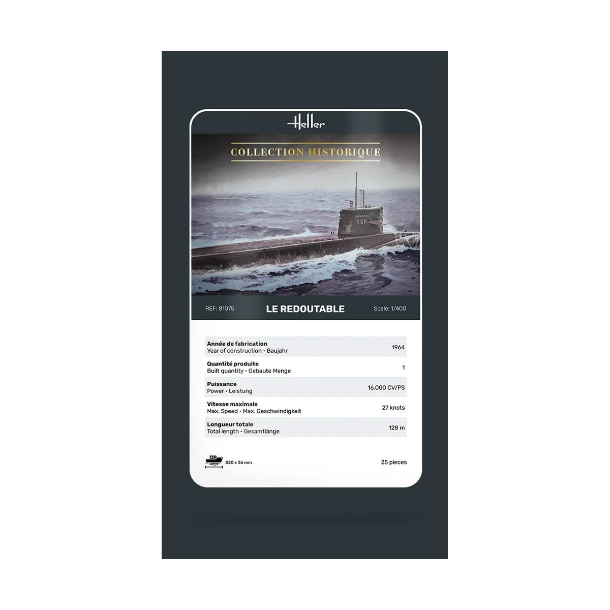 U-Boot S/M Redoutable, 1/400 - Heller 81075 U-Boot S/M Redoutable, 1/400 - Heller 81075