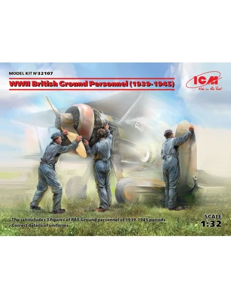 WWII British Ground Personnel(1939-1945)(3 figures), 1/32 - ICM 32107