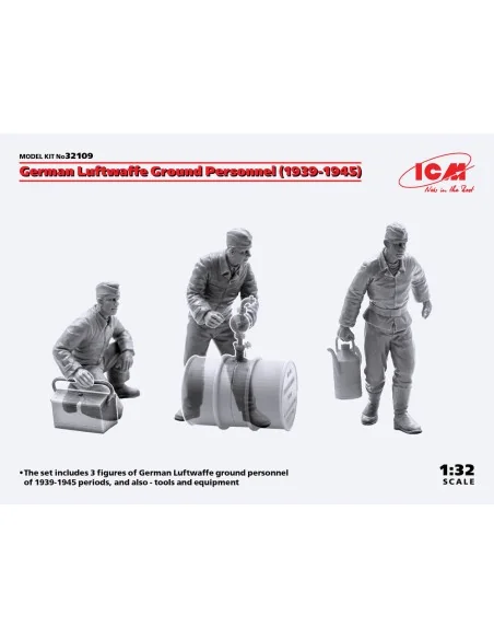 German Luftwaffe Ground Personnel(1939-1945)(3 figures), 1/32 - ICM...