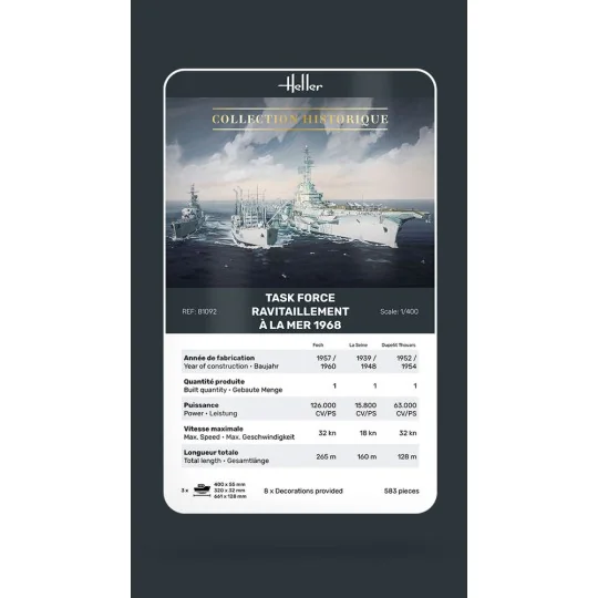 Task Force Ravitaillement à la mer 1968, 1/400 - Heller 81092 Task Force Ravitaillement à la mer 1968, 1/400 - Heller 81092