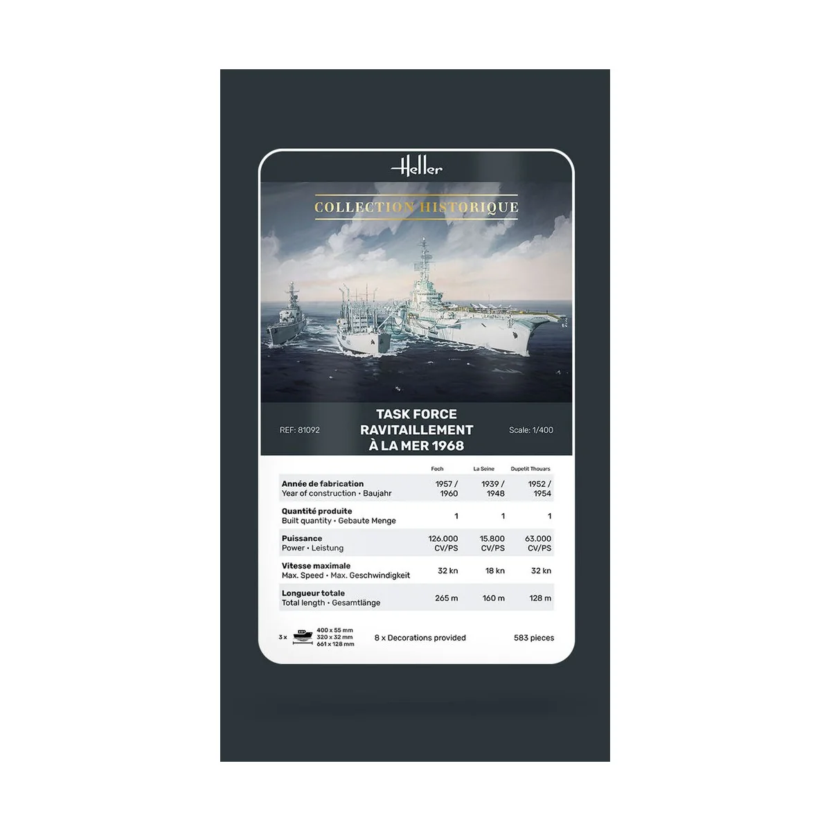 Task Force Ravitaillement à la mer 1968, 1/400 - Heller 81092 Task Force Ravitaillement à la mer 1968, 1/400 - Heller 81092