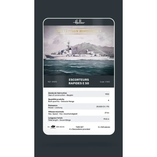 Escorteurs Rapides E 50, 1/400 - Heller 81093 Escorteurs Rapides E 50, 1/400 - Heller 81093