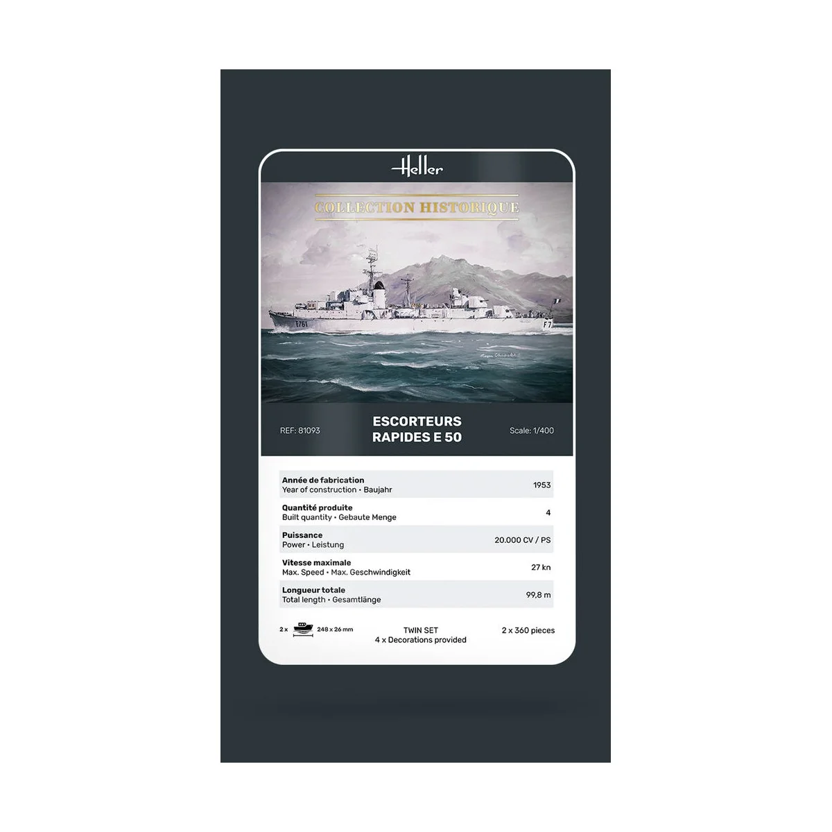 Escorteurs Rapides E 50, 1/400 - Heller 81093 Escorteurs Rapides E 50, 1/400 - Heller 81093