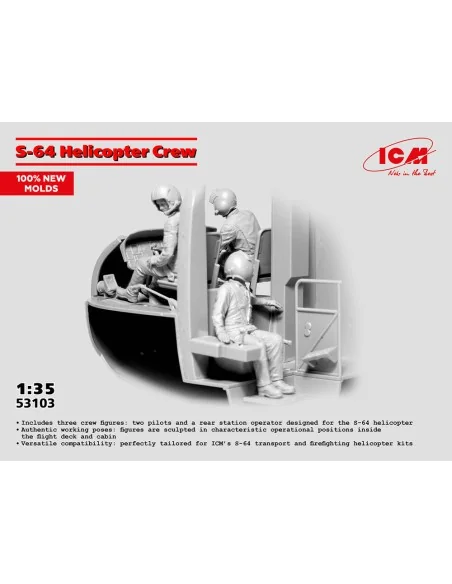 S-64 Helicopter Crew (100% new moulds), 1/35 - ICM 53103