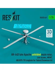 AH-64D late Apache unfolded main rotor, late blades, MUMT, AN/APG-7...