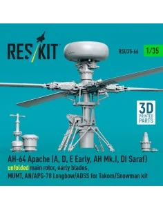 AH-64 Apache (A, D, E Early, AH Mk.I, DI Saraf) unfolded main rotor... 2