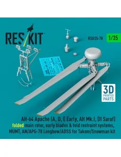 AH-64 Apache (A, D, E Early, AH Mk.I, DI Saraf) folded main rotor, ... 2