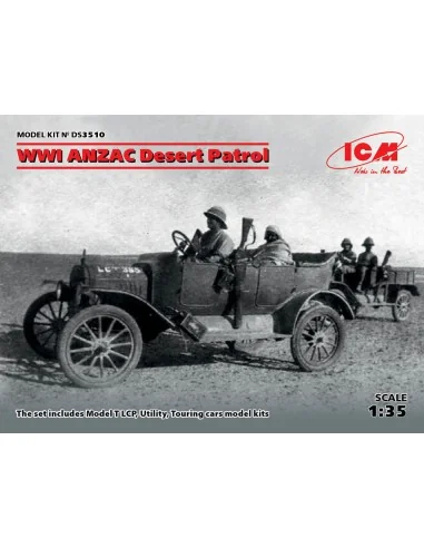 WWI ANZAC Desert Patrol (Model T LCP, Utility, Touring), 1/35 - ICM...