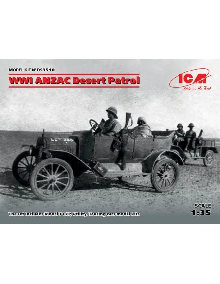 WWI ANZAC Desert Patrol (Model T LCP, Utility, Touring), 1/35 - ICM...