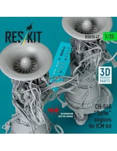 CH-54A Tarhe engines for ICM kit (3D Printed), 1/35 - ResKit Models... 2