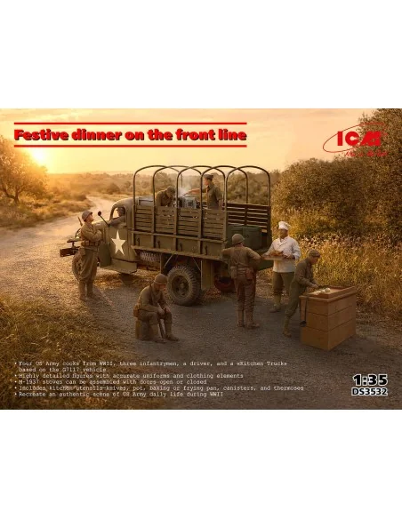 Festive dinner on the front line (WWII US Army Kitchen Truck, US Fi...