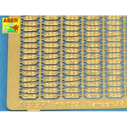 Panzer 38 track numbers - Aber Models 16053
