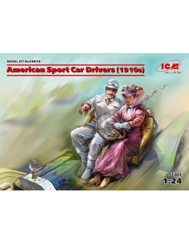 American Sport Car Drivers(1910s)(1 male 1 female figures), 1/24 - ...