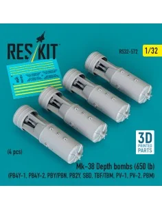 Mk-38 Depth bombs (650 lb) (4 pcs) (PB4Y-1, PB4Y-2, PBY/PBN, PB2Y, ...