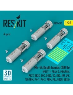 Mk-54 Depth bombs (350 lb) (4 pcs) (PB4Y-1, PB4Y-2, PBY/PBN, PB2Y, ...