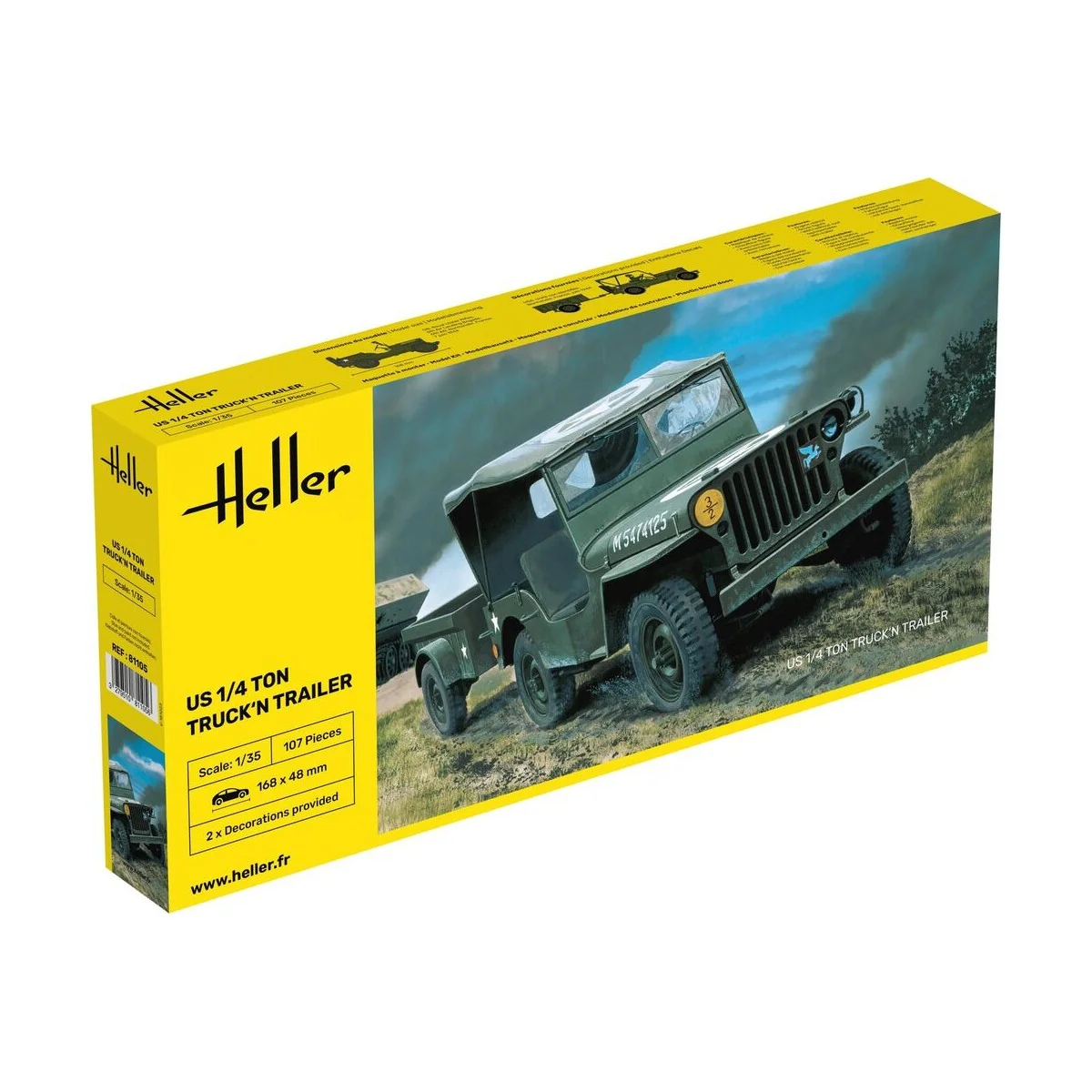 US 1/4 Ton Truck 'n Trailer, 1/35 - Heller 81105