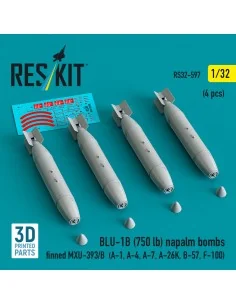 BLU-1B (750 lb) napalm bombs finned MXU-393/B (4 pcs) (A-1, A-4, A-...