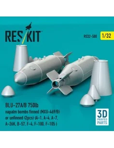 BLU-27A/B 750lb napalm bombs finned (MXU-469/B) or unfinned (2 pcs)... 2