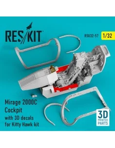 Mirage 2000C Cockpit with 3D decals for Kitty Hawk kit, 1/32 - ResK...