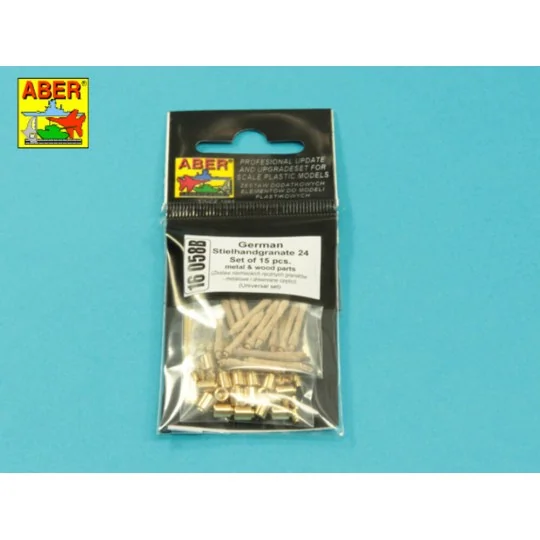 German Stielhandgranate 24 –set of 15 pcs. Metal and wood parts, 1/...