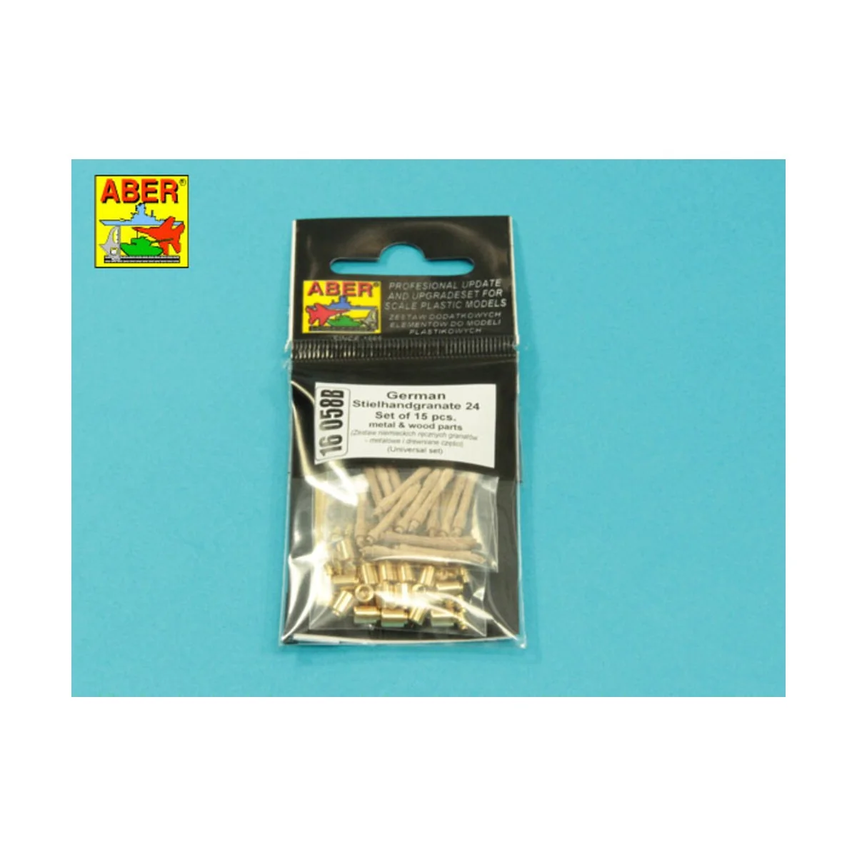 German Stielhandgranate 24 –set of 15 pcs. Metal and wood parts, 1/...