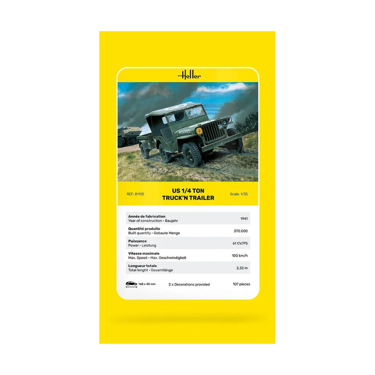 US 1/4 Ton Truck 'n Trailer, 1/35 - Heller 81105