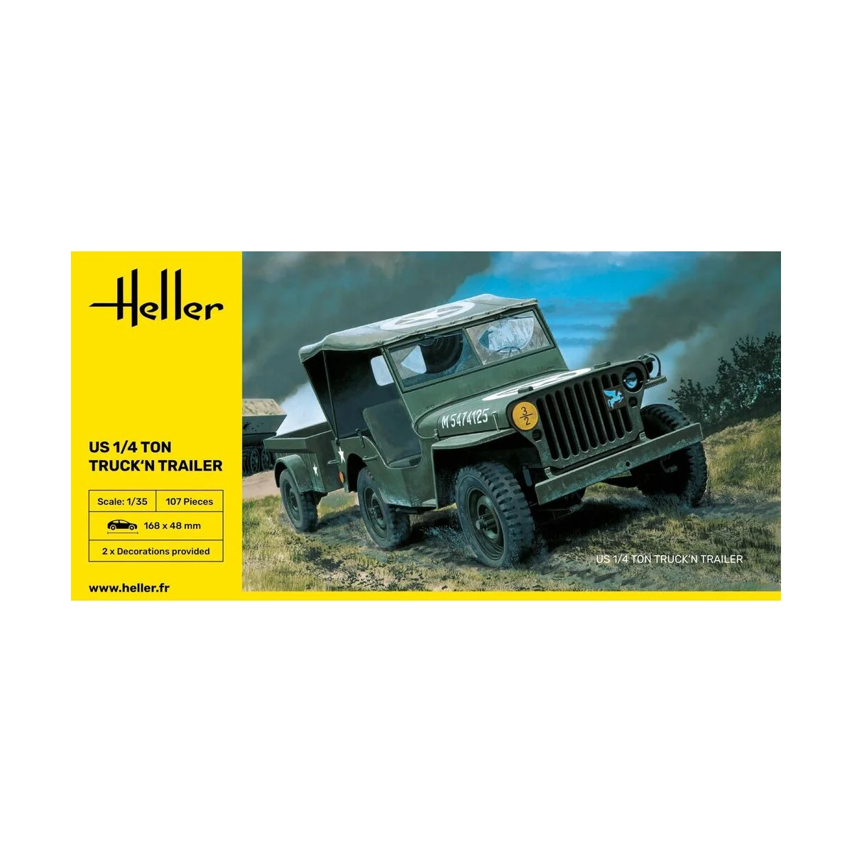 US 1/4 Ton Truck 'n Trailer, 1/35 - Heller 81105