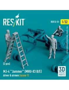 MJ-4 Jammer (MHU-83 B/E) driver & airmen (scene 1) (3 pcs) (3D Prin...