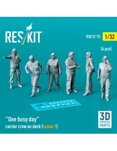 One busy day carrier crew on deck (scene 1) (6 pcs) (3D Printed), 1...