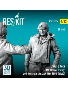 USAF pilots (2 pcs) & M1 Weaver trolley with hydraulic lift & AN-M6... 2