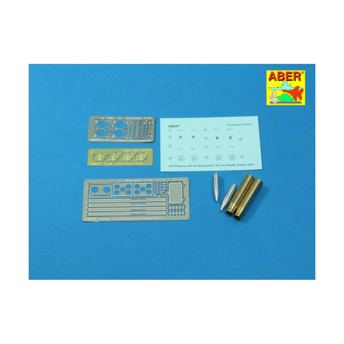 Ammo stowage rack type A for long rounds, 1/16 - Aber Models 16 075A Ammo stowage rack type A for long rounds, 1/16 - Aber Models 16 075A