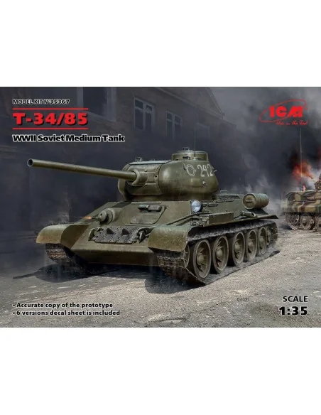 T-34-85, WWII Soviet Medium Tank, 1/35 - ICM 35367