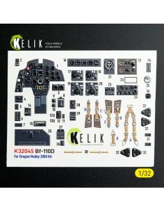 Bf-110D - interior 3D decals for Dragon/Hobby 2000 kit, 1/32 - Keli...