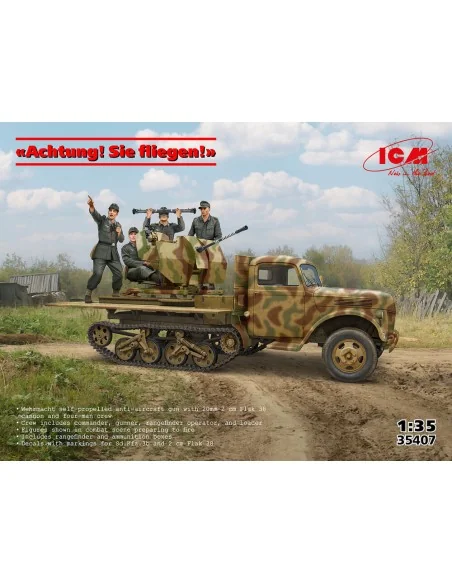 Achtung! Sie fliegen! (Sd.Kfz.3b with 2 cm Flak 38 and crew), 1/35 ...