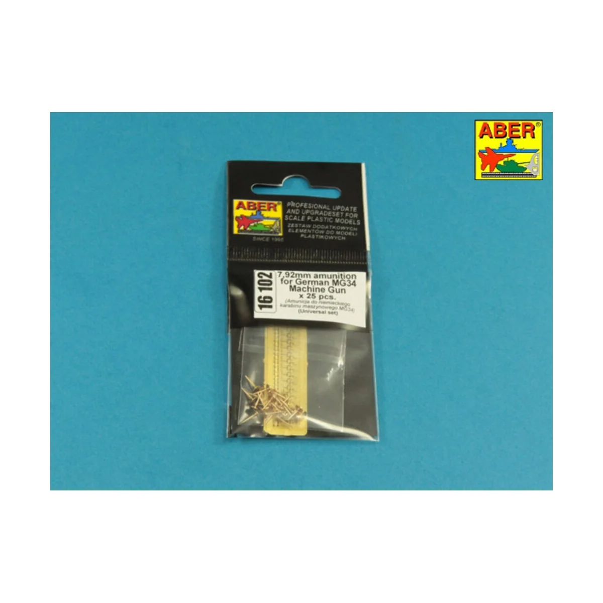 7, 92 mm Amunition for German MG34 Machine Gun x 25 pcs., 1/16 - Ab...