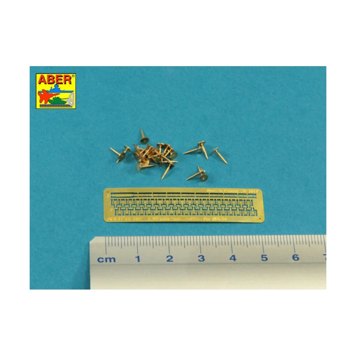 7, 92 mm Amunition for German MG34 Machine Gun x 25 pcs., 1/16 - Ab...