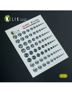 Round Headlights Set 1-6 mm - 3D Decal for models, 1/35 - Kelik KA3... 2