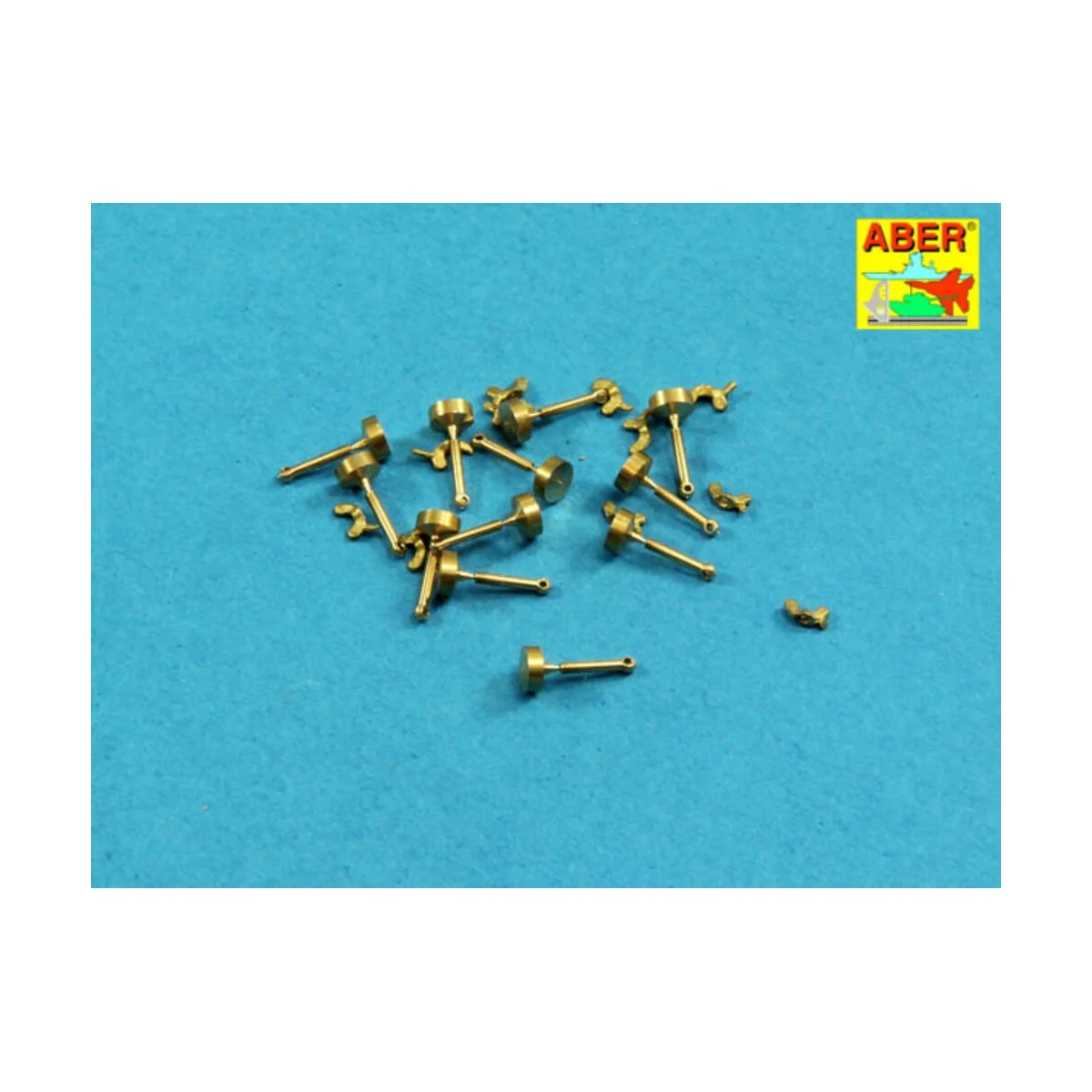 Wing nuts with turned bolt x 12 pcs., 1/16 - Aber Models 16105