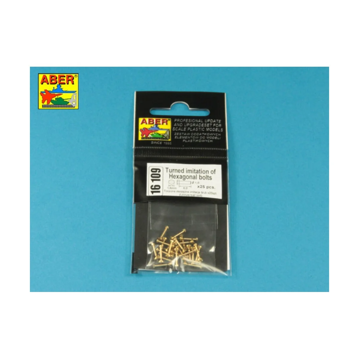 Turned imitation of Hexagonal bolts 1, 6 x 6, 0 mm x 25 pcs., 1/16 ...